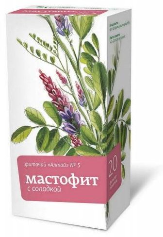 Алтайский кедр сбор трав Фиточай «Алтай» №5 «Мастофит с солодкой», 20 ф/п 40 купить,NaN
