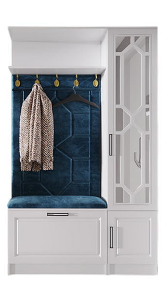 Прихожая Mebel Luxe Марсель 1Д зелено-белый купить,NaN