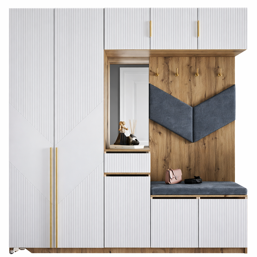 Прихожая Mebel Luxe Тиссот коричнево-белая купить,NaN