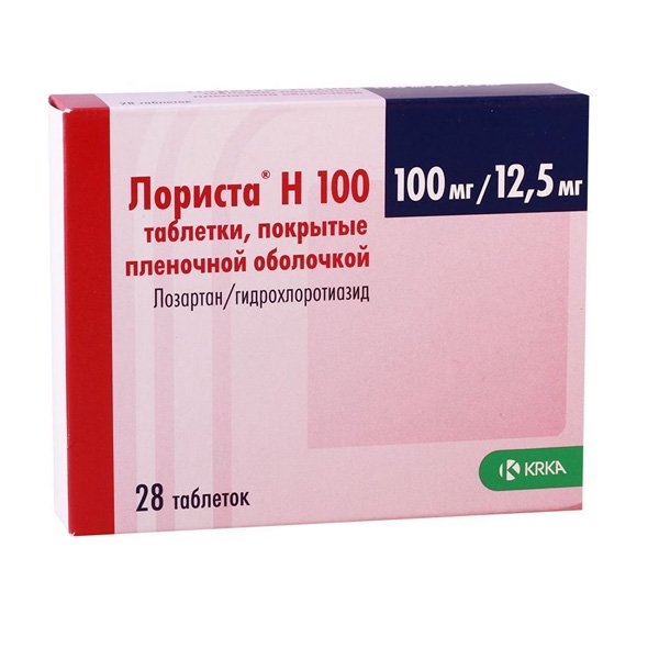 KRKA d.d. Лориста Н 100 100мг+12,5мг 28шт таблетки