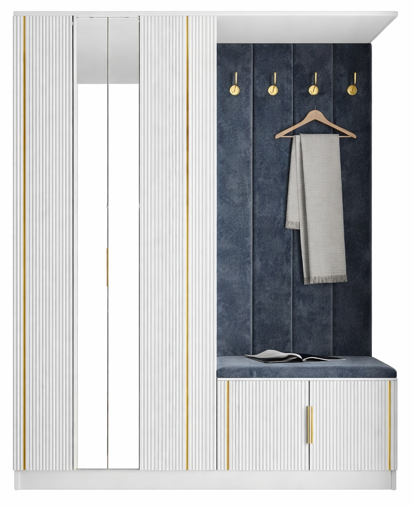 Прихожая Mebel Luxe Балли 2Д белый с золотом купить,NaN
