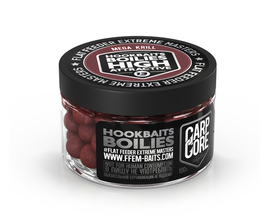 Бойлы вареные FFEM Hookbaits Boilies Mega Krill креветка 13 мм 100 гр  купить,NaN