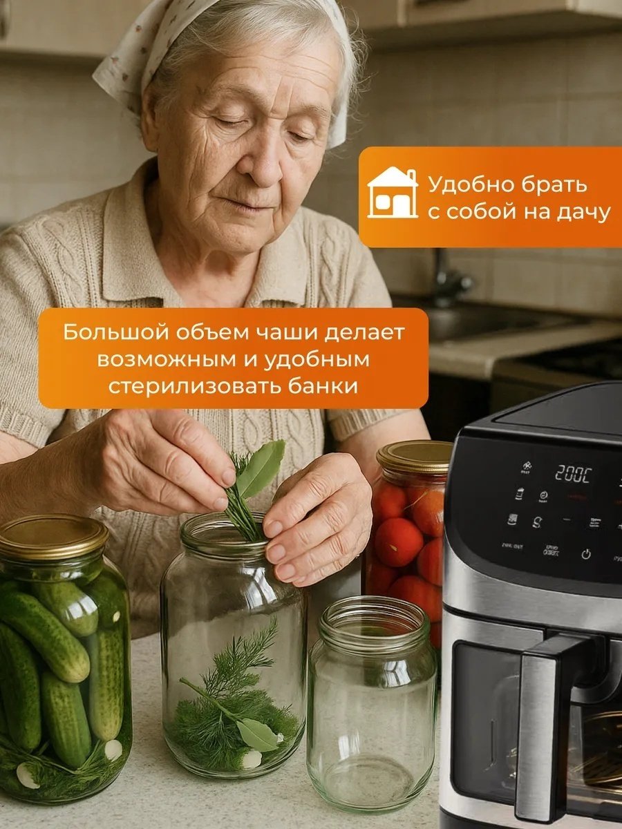 Аэрогриль White Wave WW-820S 8 л черный купить,NaN