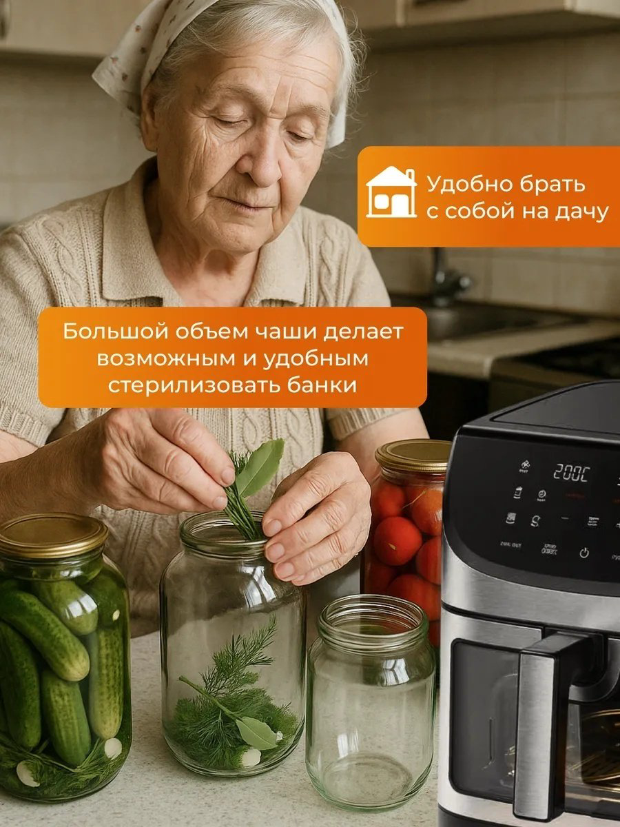 Аэрогриль White Wave WW-820S 8 л черный купить,NaN