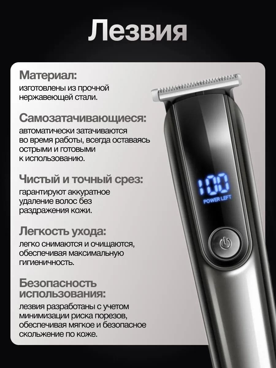 White Wave триммер Триммер для бороды и усов с насадками универсальный WW-806 черный купить,NaN