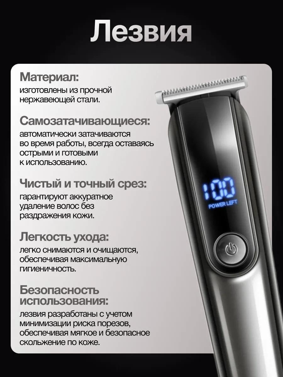 White Wave триммер Триммер для бороды и усов с насадками универсальный WW-806 черный купить,NaN