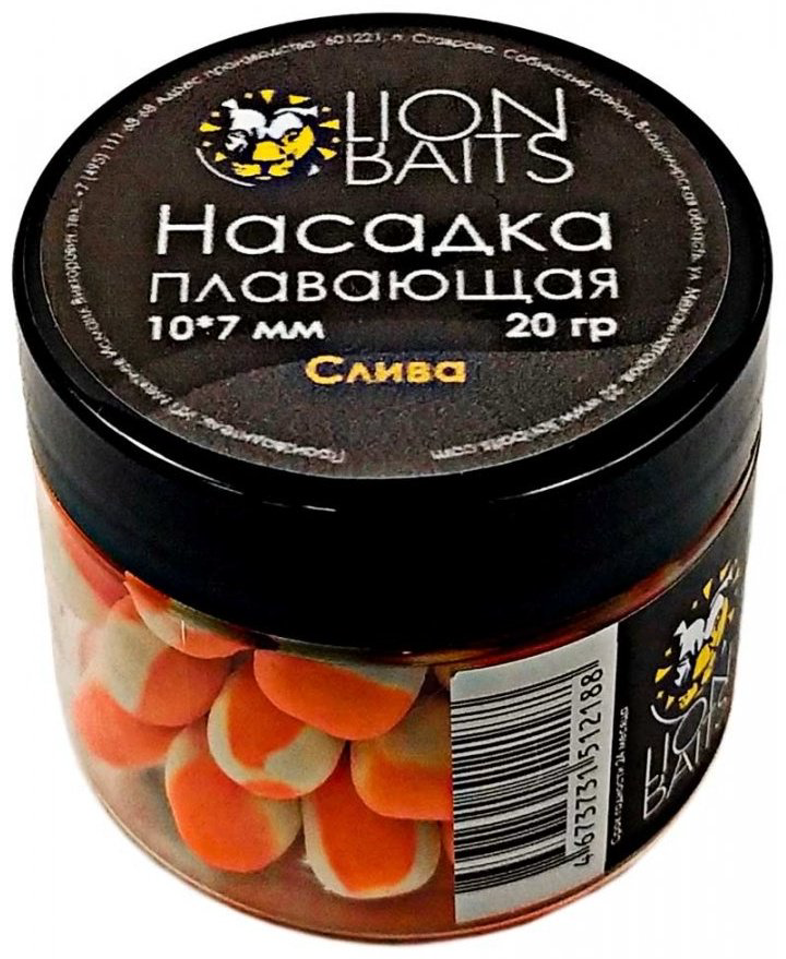 Прикормка Lion Baits насадка плавающая двухцветная слива 0.02 кг купить,NaN