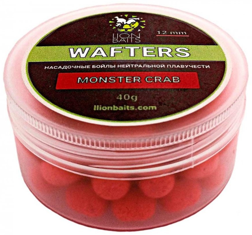Прикормка Lion Baits Бойлы Wafters 12мм 40гр LB-004006 MONSTER CRAB 0.04 кг купить,NaN