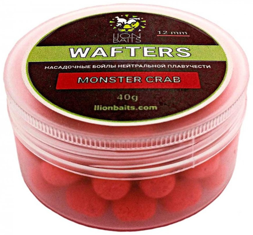 Прикормка Lion Baits Бойлы Wafters 12мм 40гр LB-004006 MONSTER CRAB 0.04 кг купить,NaN
