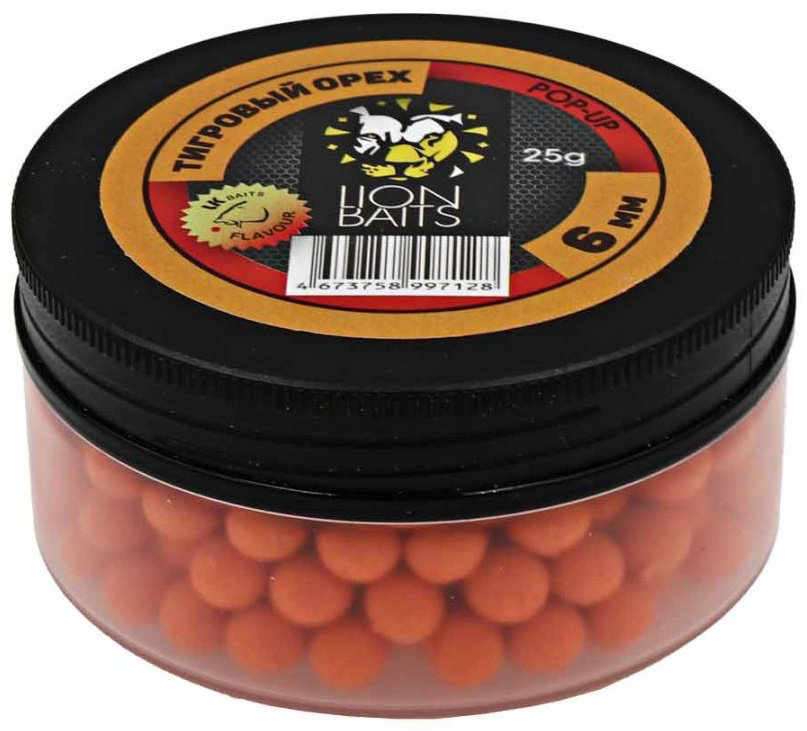 Прикормка Lion Baits Бойлы Pop-Up 6мм 25гр LB-002968 Тигровый орех 0.025 кг купить,NaN