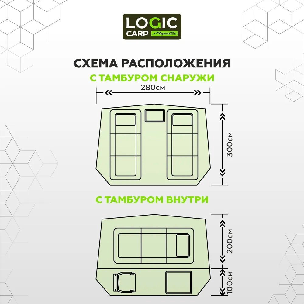 Палатка Logic Carp для рыбалки 2-местная хаки купить,NaN