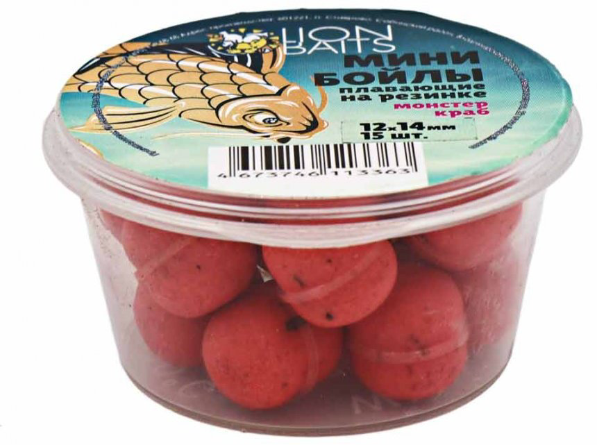 Прикормка Lion Baits Бойлы плавающие на резинке LBMBF-006 КРАБ 0.02 кг купить,NaN