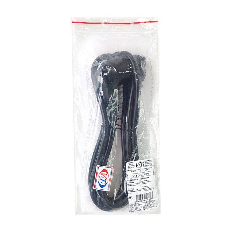 Кабель питания ViTi C13 1.5 1.8м черный