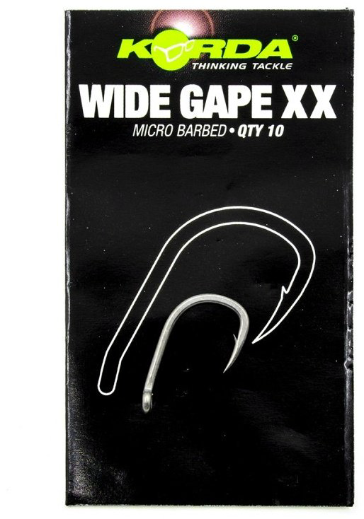 Крючок для рыбалки Korda Wide Gape-XX KWGXX6 одинарный серебристый 10 шт купить,NaN