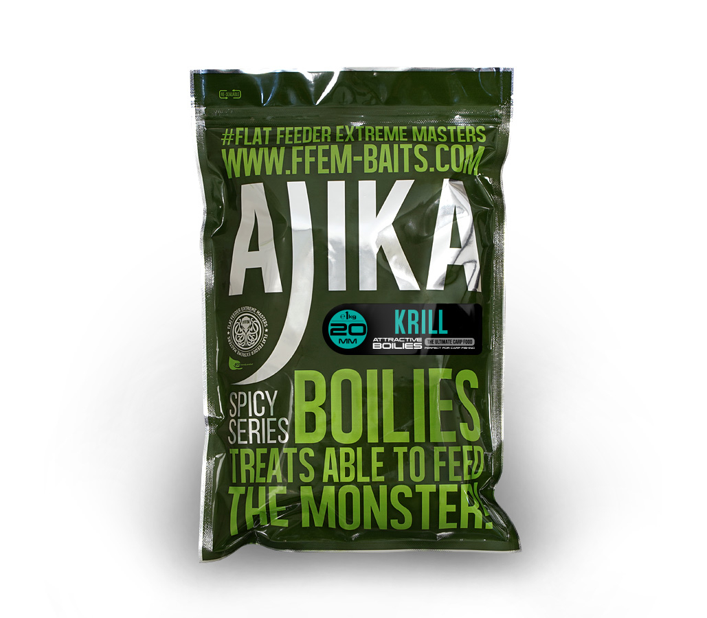 Бойлы вареные FFEM Ajika Boilies Krill 20 мм 1 кг  купить,NaN