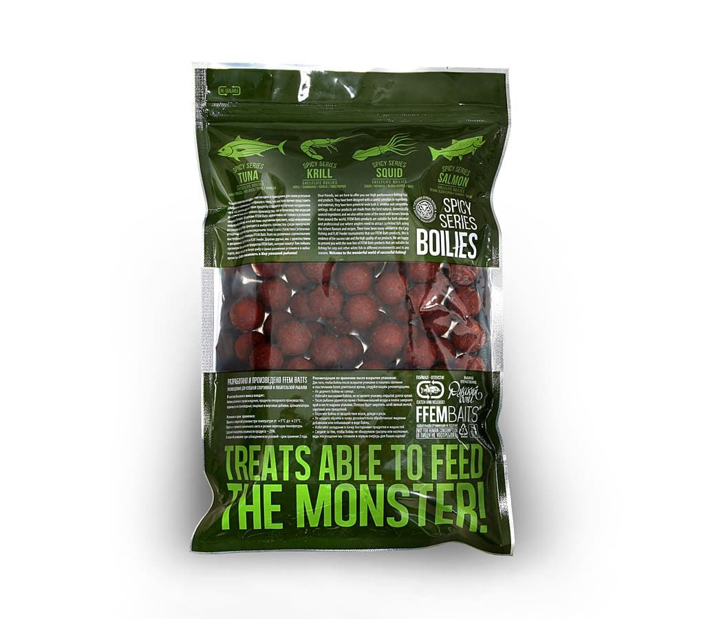 Бойлы вареные FFEM Ajika Boilies Krill 20 мм 1 кг  купить,NaN