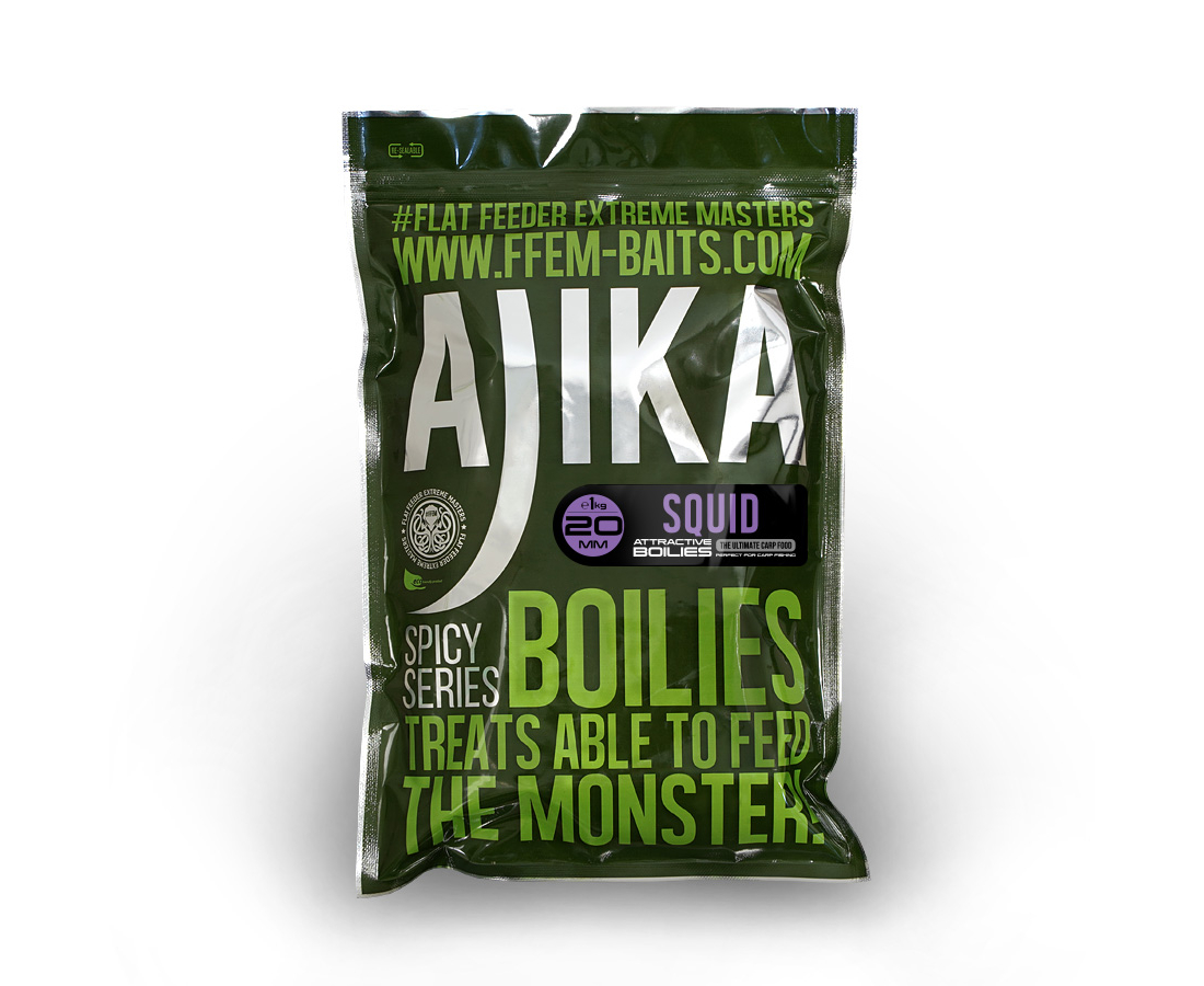Бойлы вареные FFEM Ajika Boilies Squid 20 мм 1 кг  купить,NaN