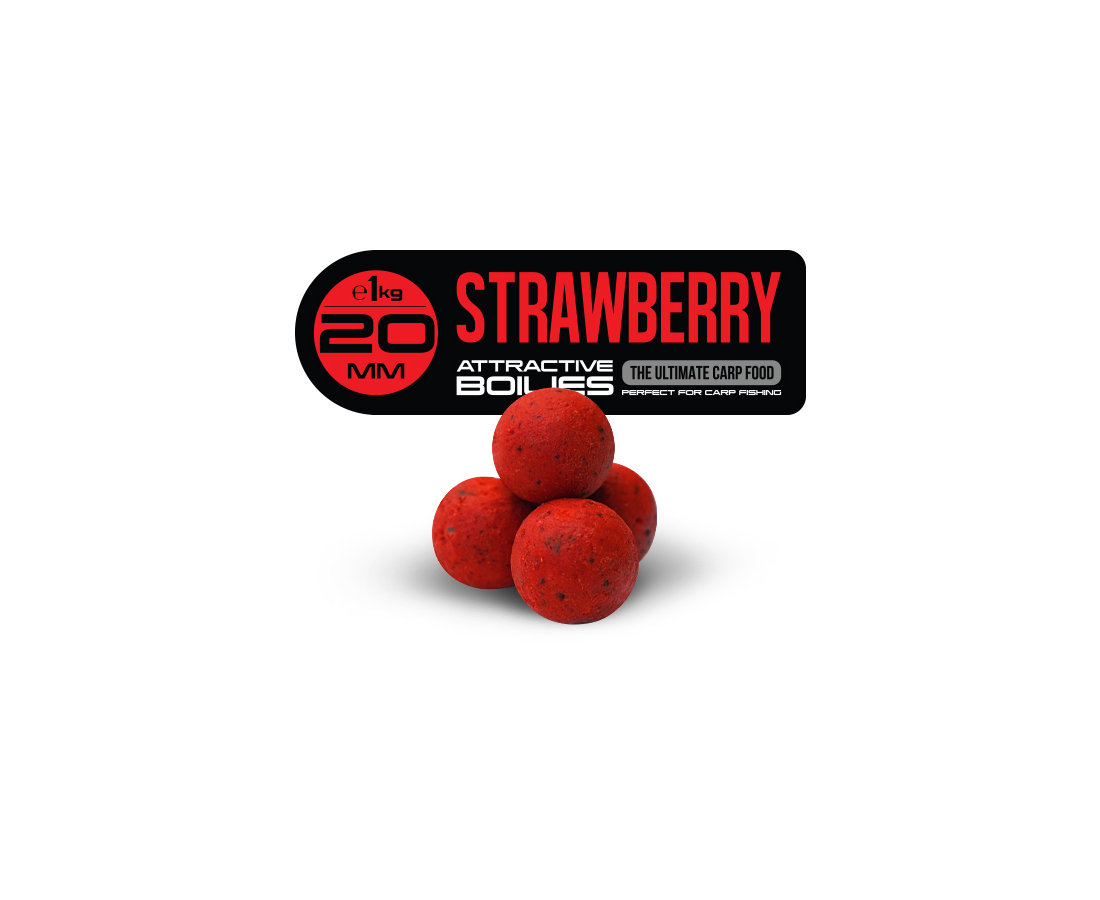 Бойлы вареные FFEM  Super Jam Boilies Strawberry 20 мм 1 кг  купить,NaN