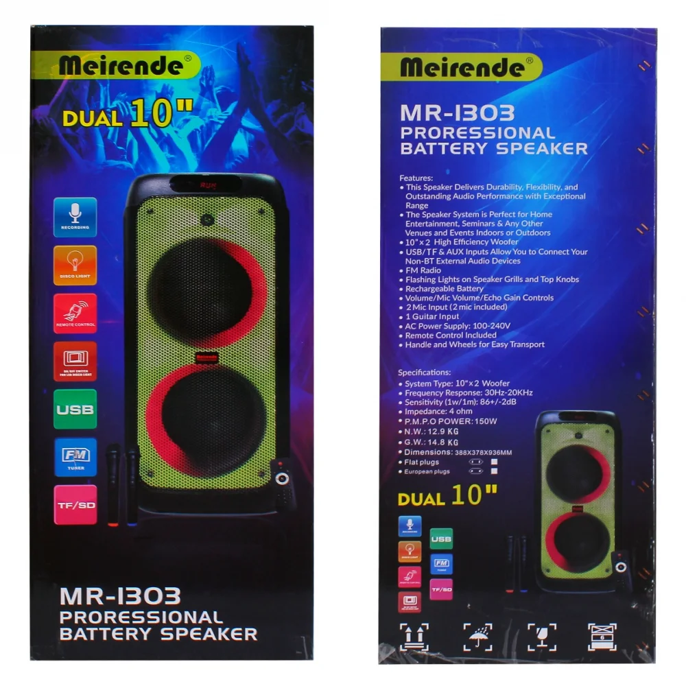 Портативная колонка Meirende MR-1303 черный купить,0