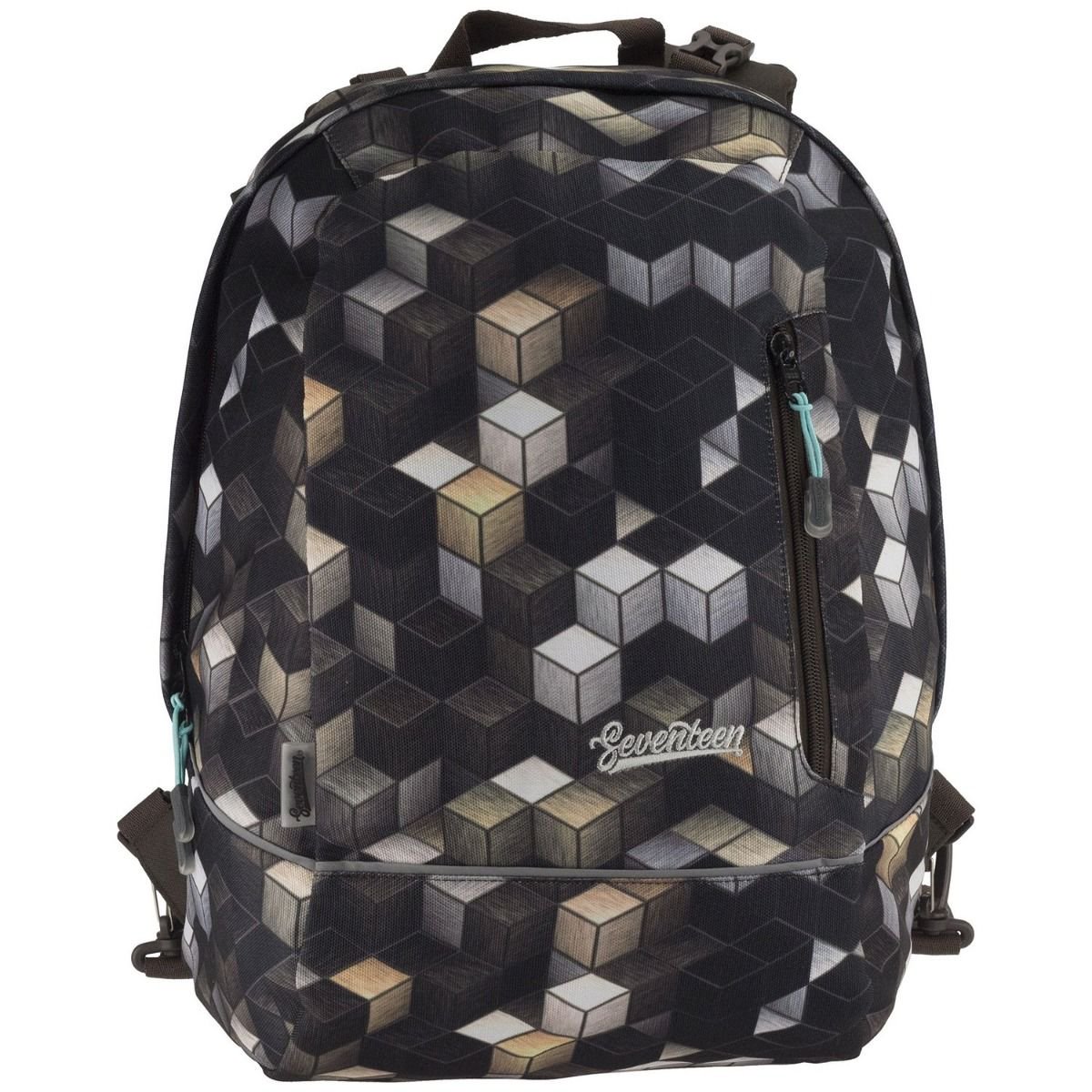 Рюкзак Seventeen Кубики 43х32х19см черный купить,NaN
