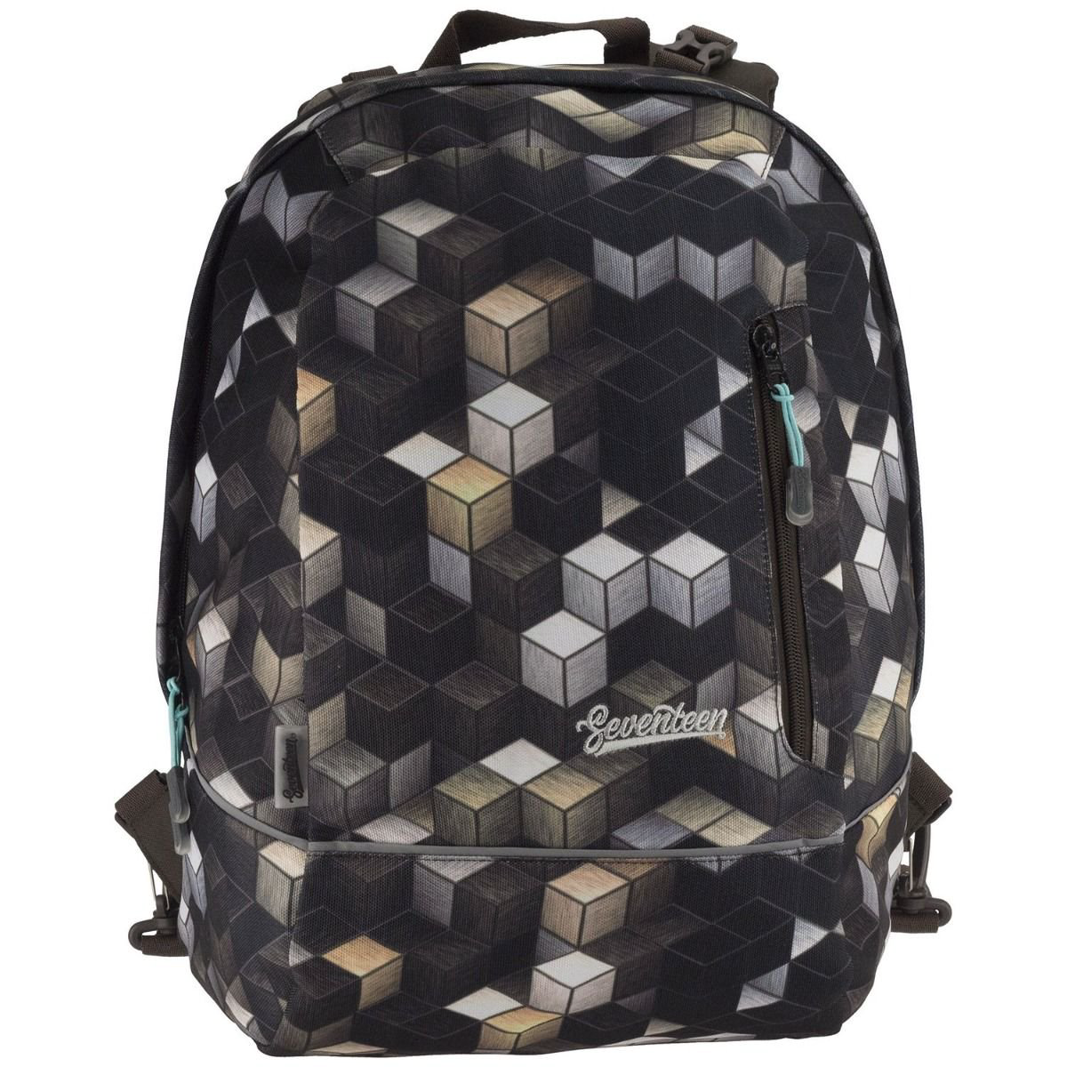 Рюкзак Seventeen Кубики 43х32х19см черный купить,NaN