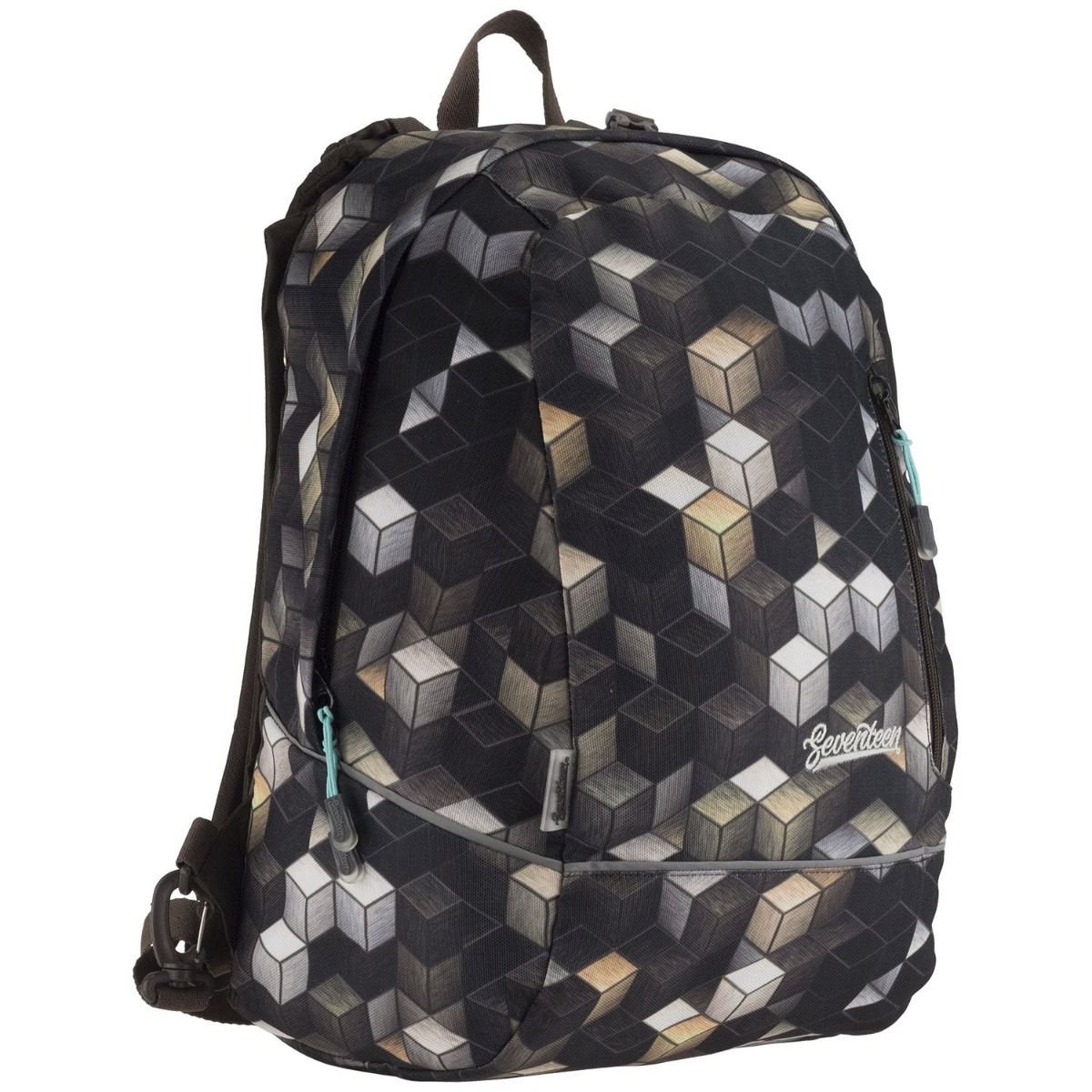 Рюкзак Seventeen Кубики 43х32х19см черный купить,NaN