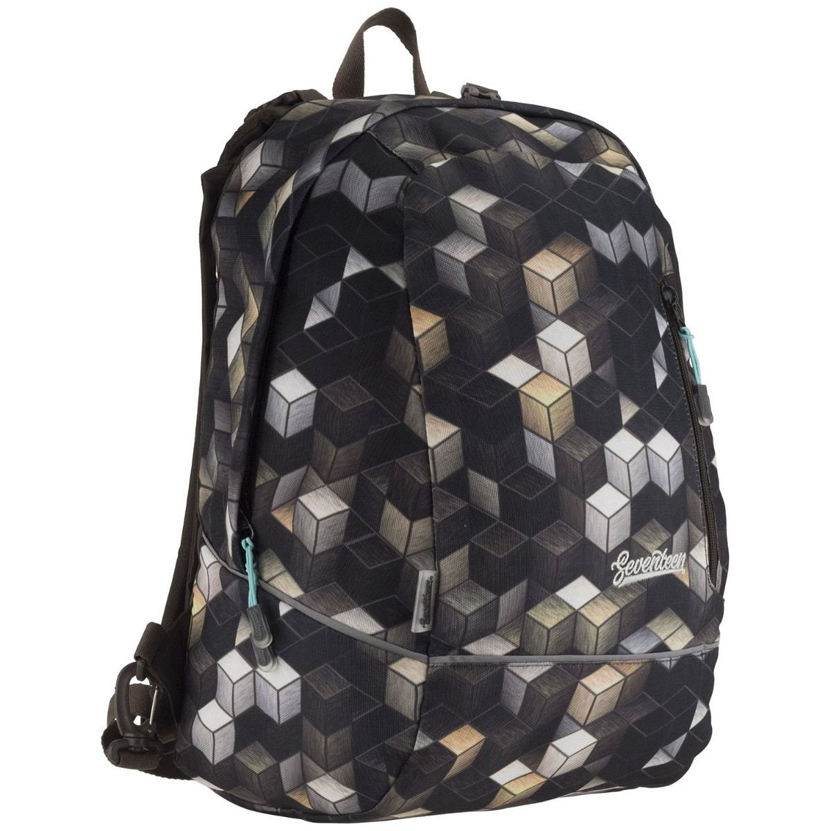 Рюкзак Seventeen Кубики 43х32х19см черный купить,NaN