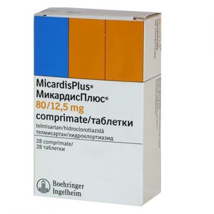 Boehringer Ingelheim Pharma GmbH Микардис плюс 80мг+12,5мг 28шт таблетки