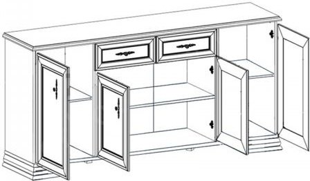 Комод Кентуки KOM4D2S, 184x44.50x90.5 см, белый купить,NaN