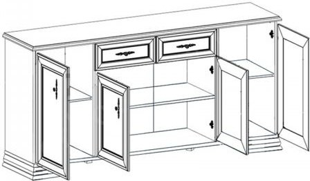 Комод Кентуки KOM4D2S, 184x44.50x90.5 см, белый купить,NaN