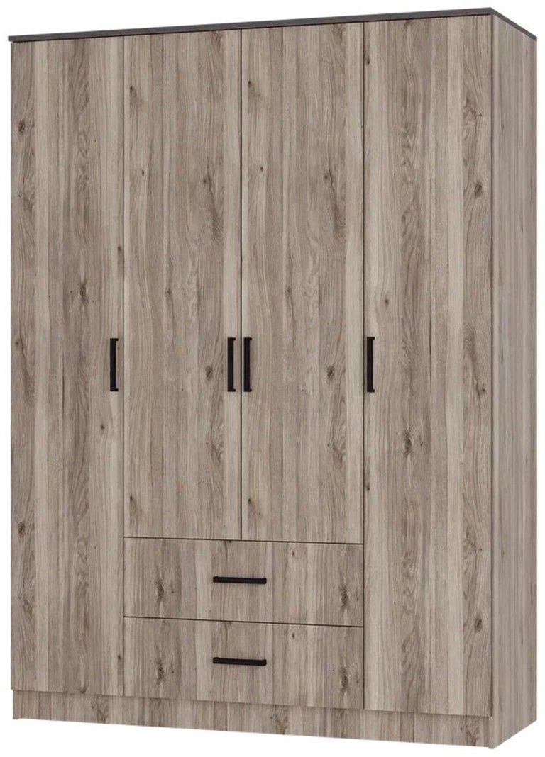 Распашной шкаф BTS Титан, 160x221.6х61 см, коричневый, черный купить,NaN