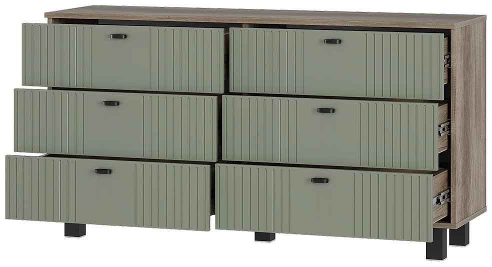 Комод BTS КМ-04, 130.2x37.6x69.6 см, коричневый, зеленый купить,NaN