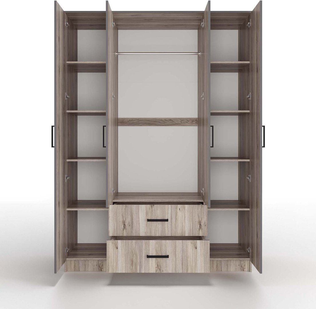 Распашной шкаф BTS Титан, 160x221.6х61 см, коричневый, черный купить,NaN