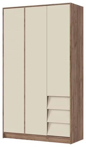 Распашной шкаф Рейн, 120x210х50 см, бежевый, светло-коричневый купить,NaN
