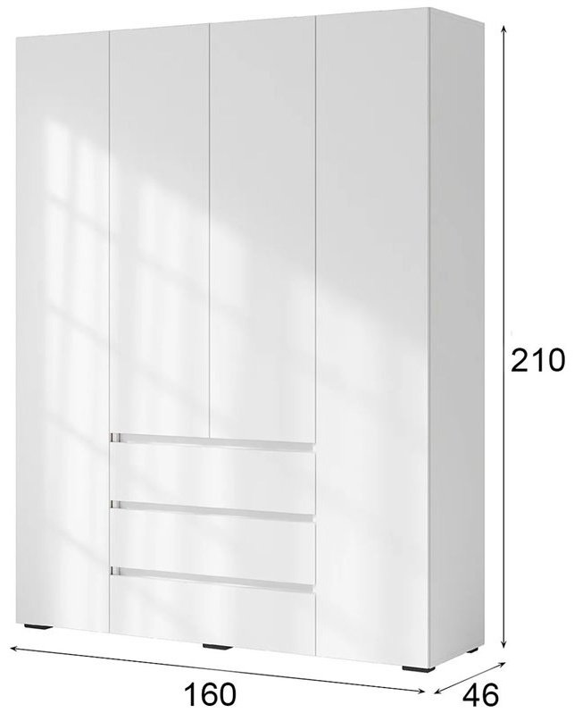 Распашной шкаф Стендмебель Хелен, 160x210х46 см, белый купить,NaN