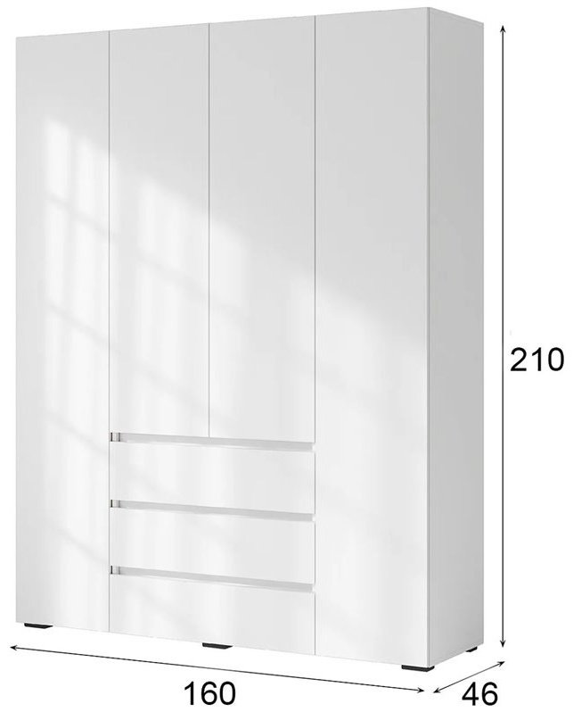 Распашной шкаф Стендмебель Хелен, 160x210х46 см, белый купить,NaN