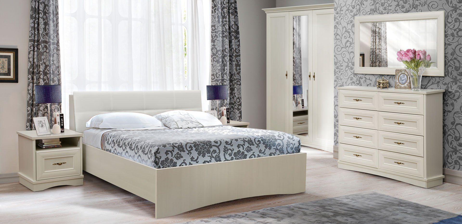 Кровать Пинскдрев П036.126М, 180x200 см, белый купить,NaN