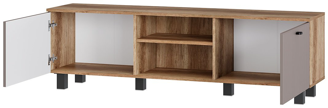 ТВ-тумба напольная Mebels.kz "Олива" ТБ-09, 160.2x48.4x37.6 см, темно-бежевый, светло-коричневый купить,NaN