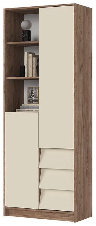 Шкаф-пенал Стендмебель Рейн, 80x210х40 см, белый, светло-коричневый купить,NaN