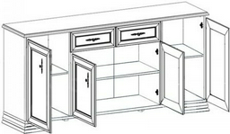 Комод Кентуки KOM4D2S, 184x44.50x90.5 см, белый