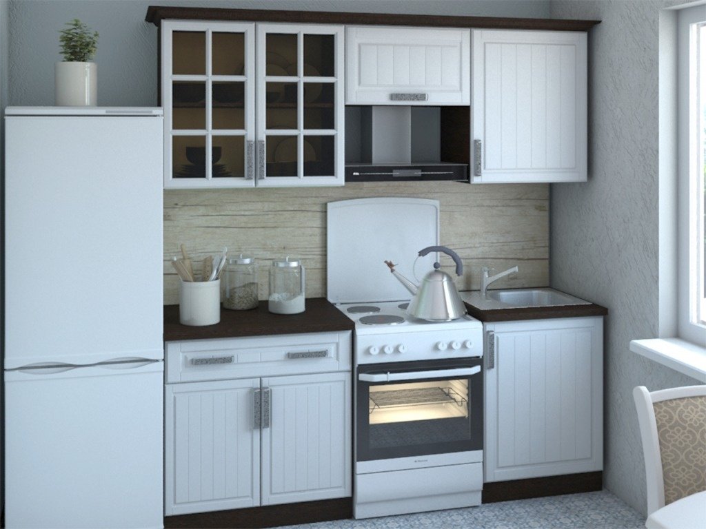 Кухонный гарнитур Прованс, 200x200х50 см, ЛДСП, белый купить,NaN