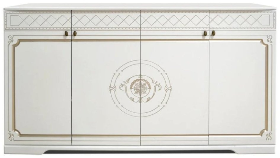 Комод Sanflor Лейли, 176.60x55.20x99.5 см, белый, золотой купить,NaN