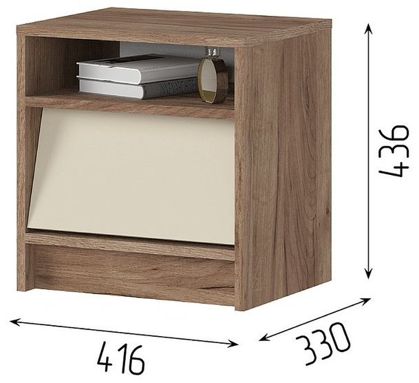 Тумба Стендмебель Рейн, 41.6x43.6x33 см, белый, коричневый купить,NaN