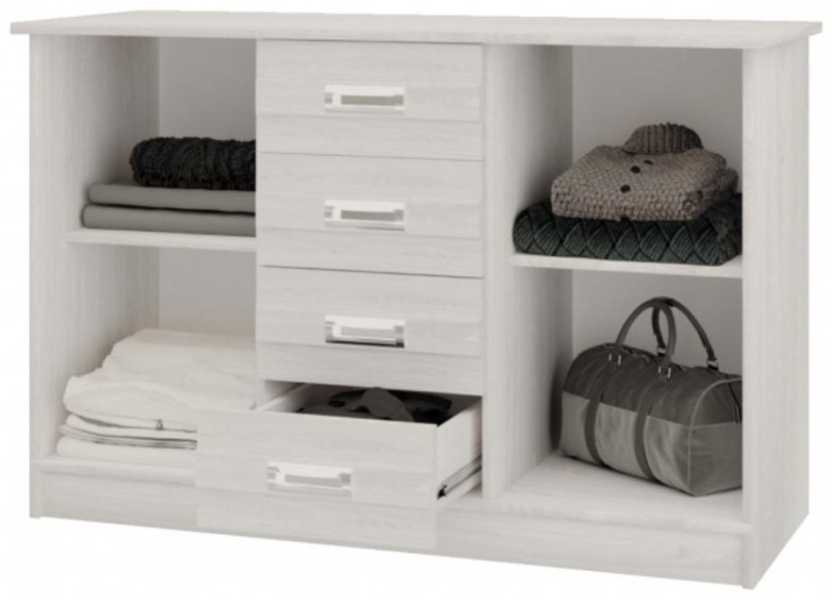 Комод Росток Мебель Сабрина-2, 120x42x80 см, белый купить,NaN