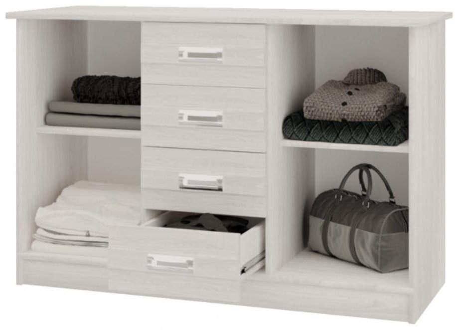 Комод Росток Мебель Сабрина-2, 120x42x80 см, белый купить,NaN