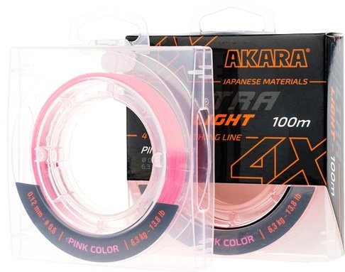Леска Akara плетеная AULP-100-006 0.6 мм розовый купить,NaN