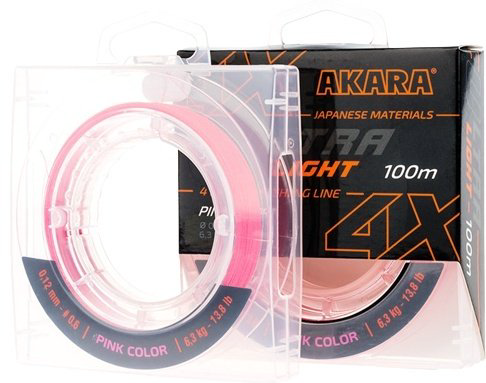 Леска Akara плетеная AULP-100-006 0.6 мм розовый купить,NaN