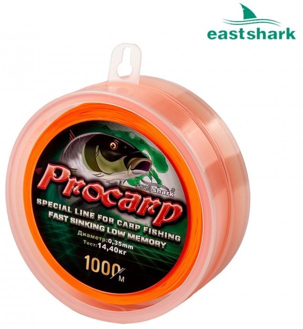 Леска EastShark монофильная 12100030 0.3 мм оранжевый купить,NaN