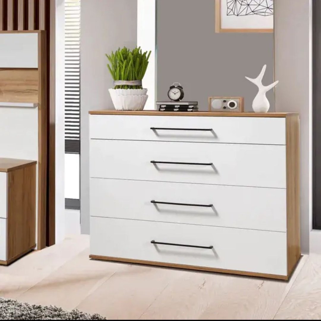 Комод СлонимМебель Женева, 110x46x83 см, белый, светло-коричневый купить,NaN