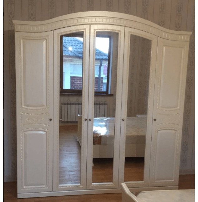 Распашной шкаф СлонимМебель Венера 4Д Жемчуг, 183x229х59 см, белый - ForteMarket Распашной шкаф СлонимМебель Венера 4Д Жемчуг, 183x229х59 см, белый купить,NaN